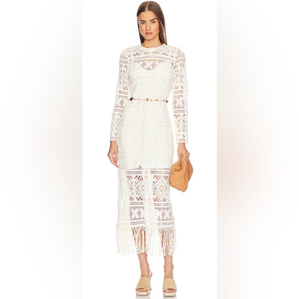 NWT Zimmermann Cira Ribbon Lace Midi Dress, US4/AU0
